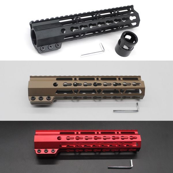 9 '' Clamping Slim Keymod Handguard Flotador libre Sistema de montaje en riel Picatinny Negro / Tan / Color Rojo Ajuste .223 / 5.56 Rifle AR-15 / M4 / M16