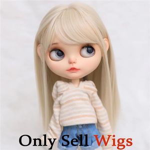9-10 inch Blyth Wig Long Light Blonde rechte haar 0809 240329