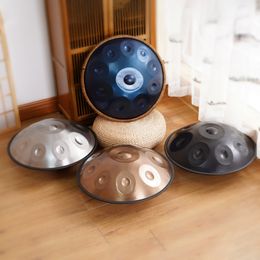 9/10 ton Handpan tambour 22 pouces D mineur bleu acier langue tambour Yoga méditation main Pan musique tambours Percussion Instruments cadeau