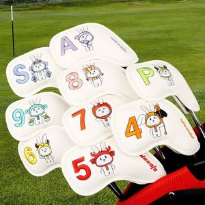 9/10pcs Golf Club Iron Head Cover Secked Skeleton Shark broderie avec numéro PU Leather Golf Iron Heascover Golf Accessoires 240409