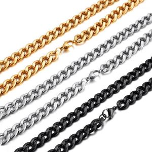 9 11mm Breedte S Goud Zwart Titanium Roestvrij Cubaanse Link Chain Voor Mannen Vrouwelijke Grote En Lange Ketting sieraden Gift1213E