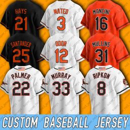 Baltimores 8 Cal Ripken Jr honkbalshirt Cedric Mullins Anthony Santander Austin Hays Adam Frazier Jerseys Jorge Mateo Ramon Urias Eddie Murray James McCann