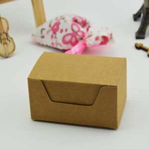 9.2 * 5.6 * 4 cm Kraft papieren vak visitekaartje verpakking doos sieraden zeep snoep geschenkdozen zwart bruin