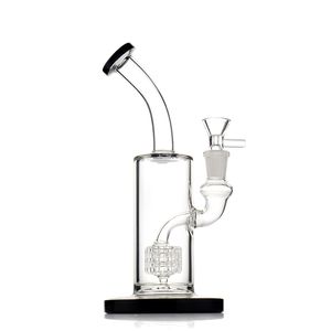 Bong en verre à narguilé à col courbé de 9,3 pouces : base robuste, percolateur à baril efficace, joint femelle de 14 mm