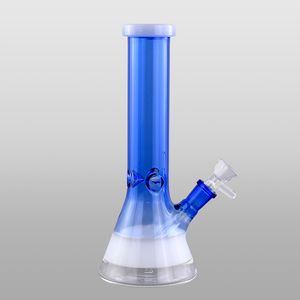 Bong à narguilé à tube droit avec base de bécher bleu de 9,3 pouces - Percolateur à tige descendante diffuse, joint femelle de 14 mm