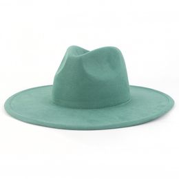 9,5 cm Big Brim Jazz Fedora Men de daim en daim coeur top top women designer marque de marque Green Fascinator Hats 23