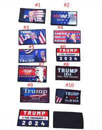 Patchs brodés Donald Trump 2024, 9x5cm, artisanat d'art, Badge, emblème, brassards tactiques, accessoires pour vêtements, 11 LL