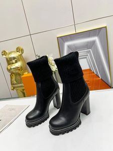 9.5 cm bottes à talons hauts mode confortable bouts ronds bottines stiletto court marque de luxe designer femme chaussures taille 34-43 2022 nouveau