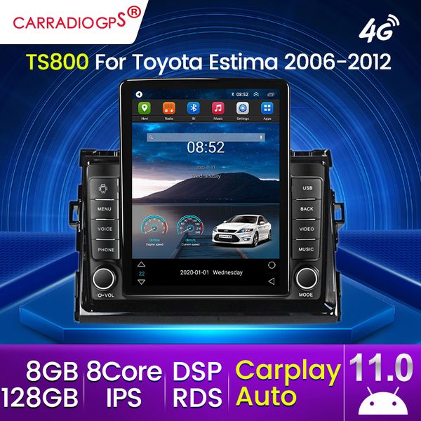 9,5 pulgadas 4G LTE IPS DSP GPS Android coche Dvd reproductor de Radio Multimedia para Toyota Estima 2006-2012 WIFI Carplay