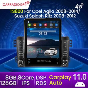 9.5 inch voor Suzuki Splash Ritz Opel Agila 2008-2012 Android 11 Car DVD Radio Stereo WiFi Autoradio GPS Navigatie Multimedia Player