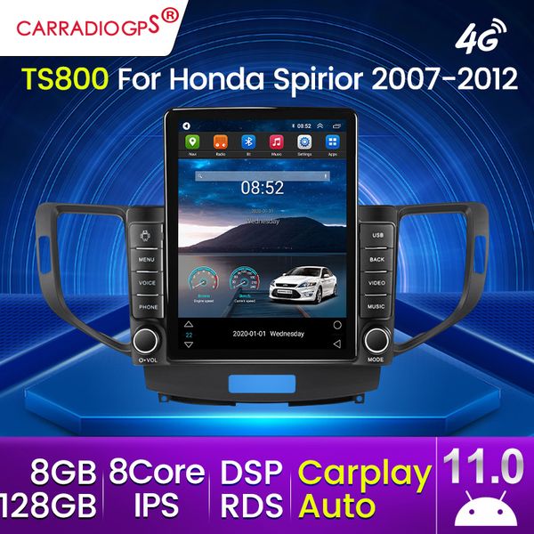 Radio dvd de voiture Android écran Tesla 9.5 pouces pour Honda Spirior 2007-2012 lecteur vidéo multimédia Navigation GPS unité principale Audio automatique