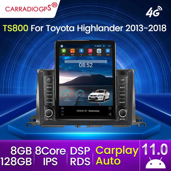 9,5 pulgadas TeslaScreen Android Car dvd Radio Video Player para Toyota Highlander 3 XU50 2013-2018 unidad principal de navegación GPS Plug And Play