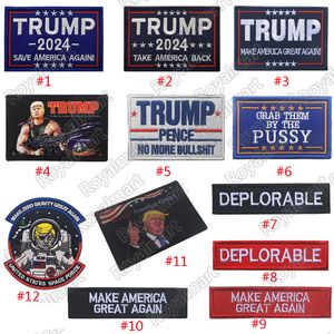 9*6cm Donald Trump 2024 patchs de broderie Art artisanat Badge Patch emblèmes brassards tactiques vêtements accessoiresb patchs
