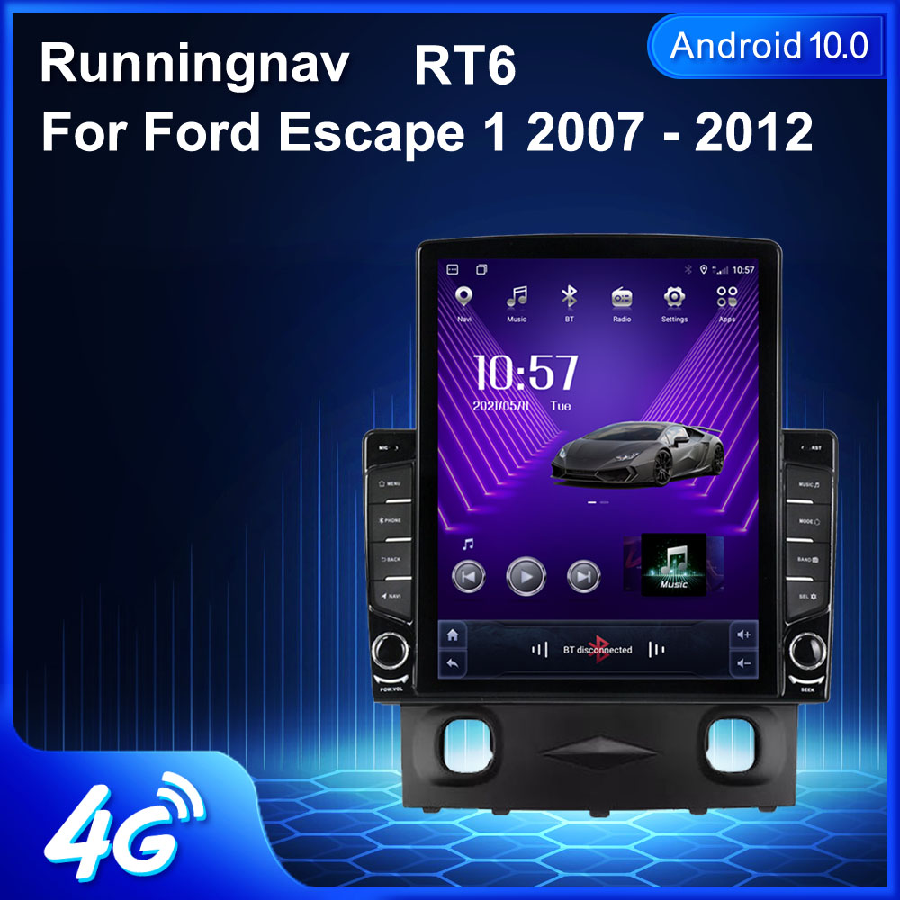 9,7-дюймовый новый Android для Ford Escape 1 2007-2012Tesla Type Автомобильный DVD-радио Мультимедийный видеоплеер Навигация GPS RDS Без DVD CarPlay Android Автоматическое управление рулевым колесом