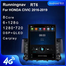 9,7 "nouveau Android pour Honda CIVIC 2016-2019 Tesla Type voiture DVD Radio multimédia lecteur vidéo Navigation GPS RDS pas de Dvd CarPlay Android Auto commande au volant