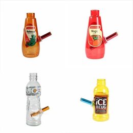 9,8 pouces TL bouteille de boisson bongs en verre dab plate-forme de fumer narguilé conduite d'eau en verre