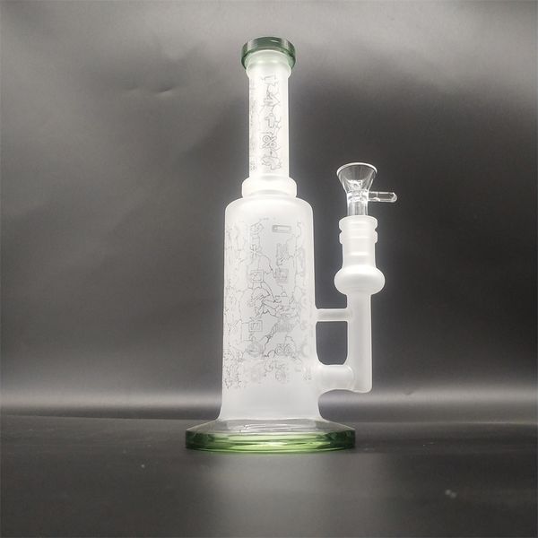 9,8 pouces vert mat verre bong narguilé fumer pipe à eau bongs capiteux tuyaux taille 14mm joint bol