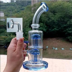 9,8 pouces Verre Heady Glass Oil Rigs Unique Water Bongs Hookahs Smoke Pipe Recycler Dab Rigs Bras Tree Perc Avec 14mm Banger