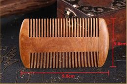 Peignes à cheveux de poche en bois de santal naturel pour hommes, peigne en bois naturel fait à la main avec dents denses et clairsemées, Laser LL, 9.8x5.8cm