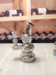 5.9 pouces tuyau d'eau en verre gris 14mm bol mâle narguilé recycleur Bong fumer du tabac herbe sèche bécher receveur de glace