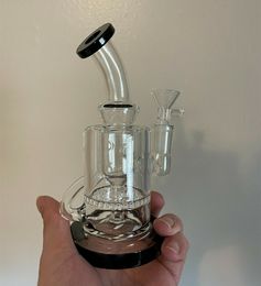 9,8 inchs dikke glazen water Bongs Hookahs Recycler Olie Rigs rookglazen pijp percolator met 10 mm banger