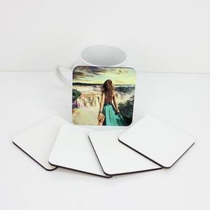 9*9 cm Sublimatie Coaster Houten Blanco Placemats Met Kurk MDF Warmte Isolatie Thermische Transfer Cup Pads DIY