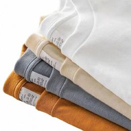 9.9oz 280gsm Hoge kwaliteit Oversized Zwaar T-shirt voor Mannen Korte Mouw Tee Cott Effen Kleur Trend Vrije tijd Groen Wit Zwart 60bF#