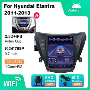 9 Android CAR Video GPS Radio voor 2011-2013 Hyundai Elantra met touchscreen-navigatie