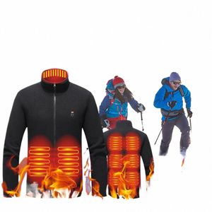 9 gebieden verwarmde jas heren elektrische verwarming jassen verwarmde donsjas heren dames kleding winter verwarmbare katoenen jas voor wandelen M9Oe #