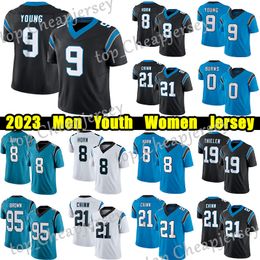 # 9 Bryce Young camiseta de fútbol # 21 Jeremy Chinn Adam Thielen Miles Sanders Terrace Marshall Jr. Frankie Luvu Brian Burns Shaq Thompson Jaycee Horn camisetas