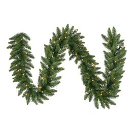 9 Camdon Fir kunstmatige kerstslinger, warmwitte LED-miniverlichting - Faux Holiday Garland - Indoor seizoensgebonden woondecoratie