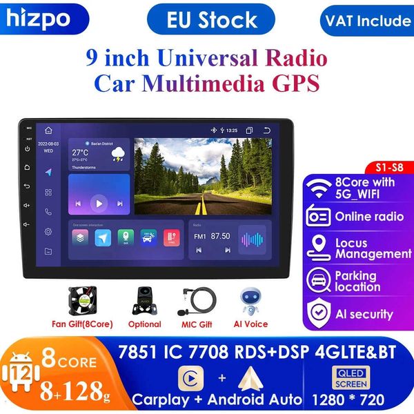 Autoradio 9 pouces, lecteur multimédia, Android, 2 Din, GPS, WIFI, Bluetooth, navigation, pour Toyota, Hyundai, Kia, Renault, Suzuki, citroën