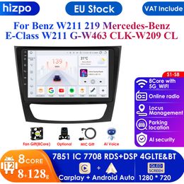 Autoradio Android 9 ''Carplay 4G 2 Din pour Mercedes Benz classe E W211 E200 E220 E300 E350 E240 E270 E280 CLS W219 55 C W463 CLK