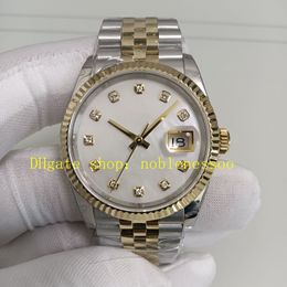 9 couleur 36 mm montre une photo authentique Unisexe Femmes Mens 18k Jaune Gold Mop Diamond Cadran 128238 Coupure à deux tons Jubilee BP Factory Automatic Watches