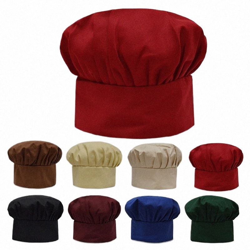 9 Color Chef Hat for Men Kitchen Pleated Hat Hotel Catering Cooking Mushroom Cap Adjustable Chefs Uniform Hat Bakery Work Hats G9vp#