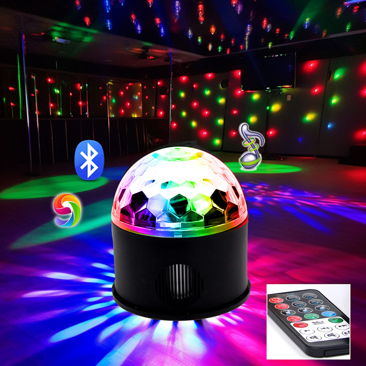 Lampada da discoteca con sfera di cristallo a 9 colori Lampada da discoteca a LED colorata luce notturna Musica Bluetooth KTV bar Luce da palco per feste DJ