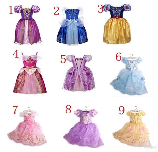 9 couleurs robe mignonne fille violet coton princesse aurore robe à manches évasées robe à fleurs vintage 2851150