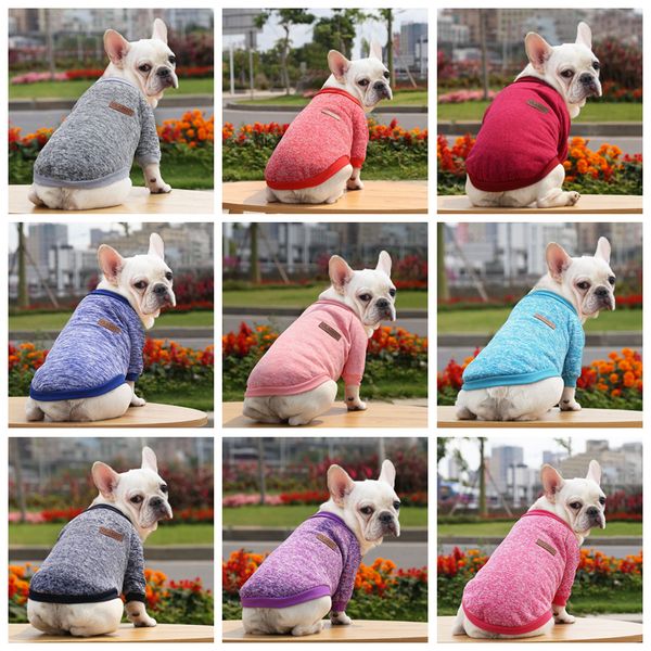 9 colores de moda enfoque en la ropa de perros de mascotas ropa de punto Dogg suéter suave engrosamiento de perros cálidos perros camisa de invierno cachorro sudor (rojo rojo, xxs) a38