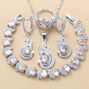 9-kleuren sieraden sets voor vrouwen Champagne CZ Dangle oorbellen / armband en ring trendy vintage kostuumsets H1022