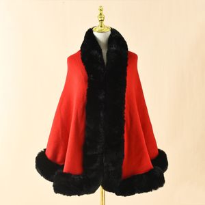 9 couleurs Big Faux Fox Fur Collier d'hiver Street Street Wear Femme Femmes Capes Féchure Cardigan Black Blanc Blanc Outstreet Poncho Coat