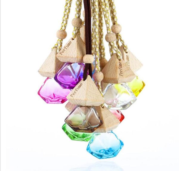 9 couleurs voiture bouteille de parfum pendentif huile essentielle diffuseur sac vêtements ornements désodorisant pendentif bouteilles en verre vides 4107657