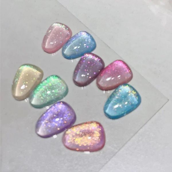 9 couleurs diamant colle Nail Art cristal vernis à ongles réfléchissant cristal colle à ongles décoration bricolage Nail Art outil 240219