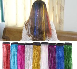9 couleurs métalliques paillettes en guirloque laser cheveux fibres colorés de perruque colorée accessoires d'extension de scène de fête de festive fournitures 5552350