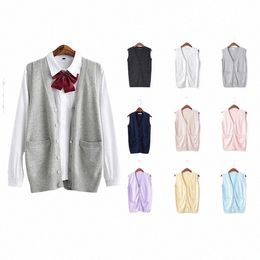 9 couleurs école JK uniforme pull gilet gilet à manches pour filles garçons cosplay Halen gilet tricot cardigan H3Ht #