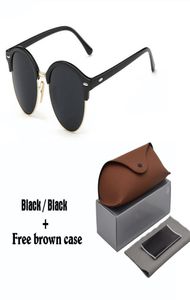 9 couleurs pour choisir une nouvelle arrivée classique verres ronds de soleil marque de créateurs de lunettes de soleil modes hommes miroir miroir UV400 Lens avec marron 9323564