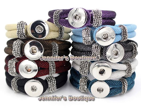 9 Couleurs En Gros Date Unix Classique Morceaux En Métal Bouton Snap Bracelet De Mode Chunky DIY Interchangeable Bijoux femmes bracelet