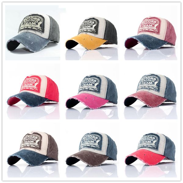 9 couleurs en gros printemps coton casquette de baseball chapeau snapback chapeau d'été hip hop casquette ajustée chapeaux pour hommes femmes meulage multicolore
