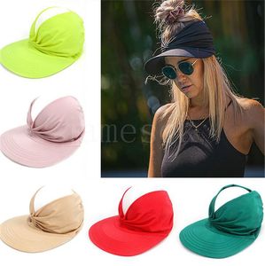 9 couleurs Femmes Summer Sun Cap Visor Anti-Ultraviolet Elastic Adult Vide Top Hat DB922