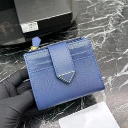 9 creditcard slots Designer Wallet Coin Portemones kaartenhouder 2024 Nieuwe portemonnee Key Pouch Women Men Men Box Triangle Leather Luxury Lady Lady Saffiano visitekaartje Wallets