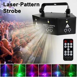 9 Eyes LED Laser Projector RBG Fiesta Light DJ Disco Stage Lamp DMX 512 Controller Muziek Synchronisatie Kleurrijk effect voor Home Party Bar